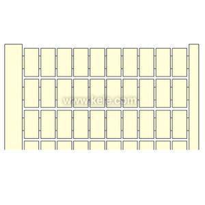 Plastic sheet with a grid of small rectangular labels ready to be snapped apart.