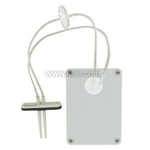 White rectangular enclosure with two clear tubes connecting to a small dual-prong probe, used for measuring differential pressure