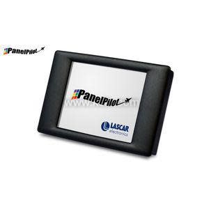 Black rectangular display unit with screen showing analog dial gauge