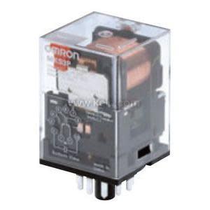 Clear plug-in relay with coil and AC120 label