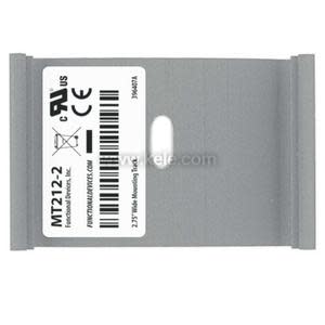 Grey rectangular bracket with lips bent along the sides and a single slot in the middle, printed with a barcode label.