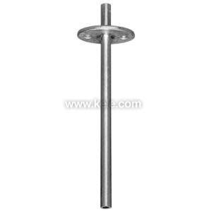 Silver insertion sleeve with mounting flange and rubber gasket