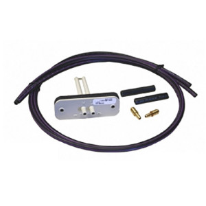 Airflow sensor kit with grey plate, white tubes and purple hose.