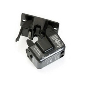 Black split-core current sensor with hinged opening