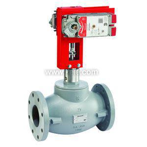 Gray cylindrical actuator with black knob and wires.