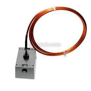 Grey control box with coiled copper tube used for freeze protection