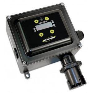 Grey gas monitor with screen and buttons.