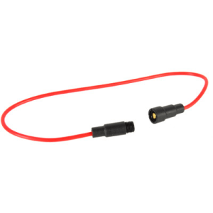 Red wire loop with black male and female connectors on each end.