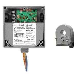 Set includes grey split-core current sensor, relay module and mounting base