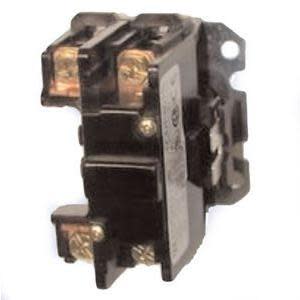 Small black electrical contactor with gold screw terminals