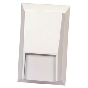 Modern white wall sensor with angled rectangular face and lower vent section
