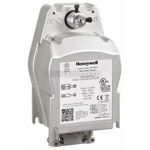 Grey rectangular actuator with bright orange label and foot mounting bracket.