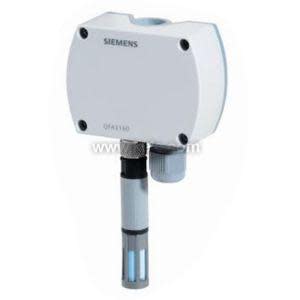 White Siemens humidity and temperature sensor with slotted cylindrical probe