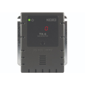 White gas detector with digital readout and red light