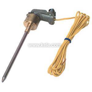 Long metal rod sensor with a yellow cable and metal clamp.