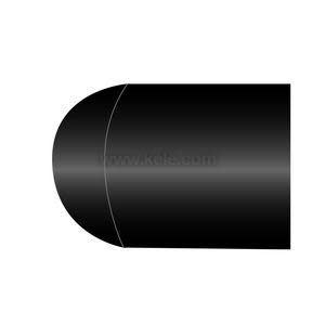 Small black rubber cap with flared lip and hollow interior