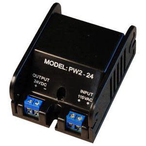 White rectangular module with small vent slots and a terminal block on top