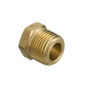 Brass fitting with male threads and barbed end