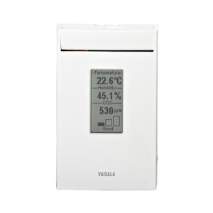 A white rectangular device with a digital screen showing 22.6 °C temperature, 45.1% humidity and 530 ppm CO₂.