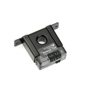 Black ring-shaped current sensor with four screw terminals