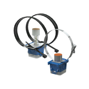 Collection of strap‑on sensors with metal clamps and attached probes