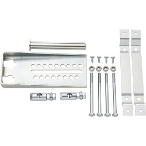 Bracket kit with slotted plate, shafts and hardware.