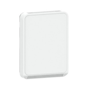 Simple white wall module with smooth front and small vents along the upper and lower edges.