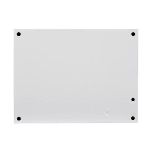 Smooth rectangular metal panel with four mounting holes near the corners.
