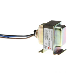 Small black transformer with mounting bracket and wires