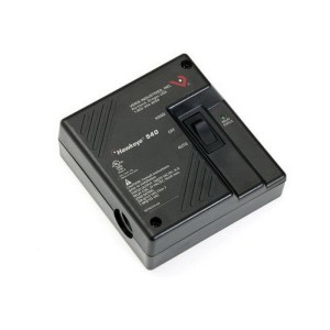 Square black Hawkeye 540 box with sliding switch labeled Hand-Off-Auto and a small green LED.