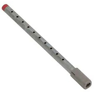 Long slender aluminum tube with end cap and mounting flange