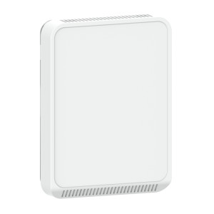 Tall, narrow white wall sensor with vertical vent slots and small indicator LED.