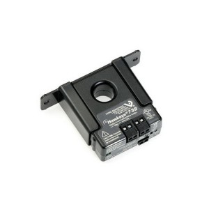 Grey sensor block with a central hole, red dial and black wire leads