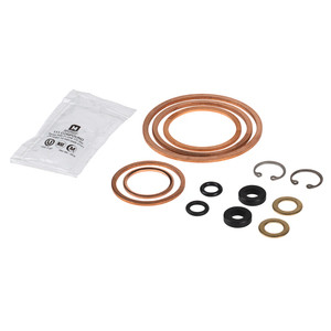 Set of copper and black O-rings for sealing valves