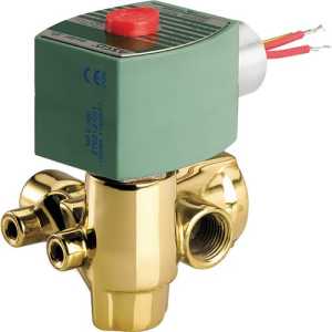 Bronze quick-exhaust valve with black solenoid coil