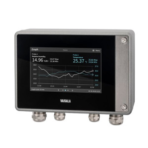 Rectangular metal instrument with front touchscreen display, side connectors and the 'Indigo' logo