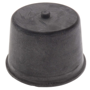 Black rubber cap with a small bump on top.