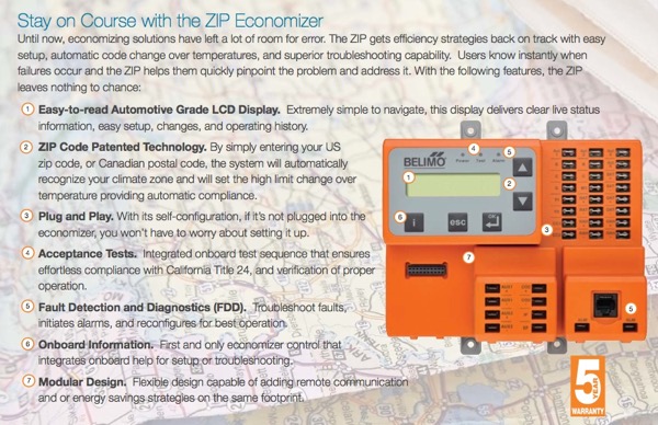 Belimo Zip Economizer Features