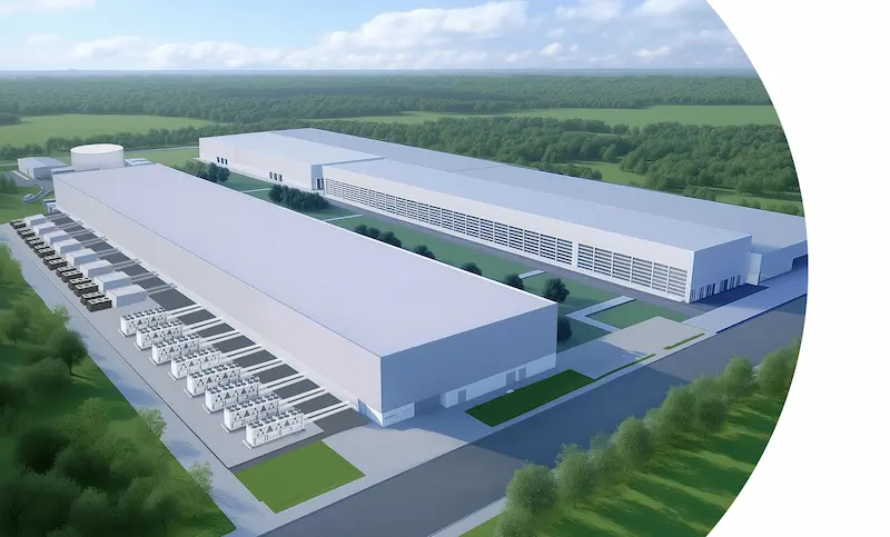 Data Center Exterior with cutout